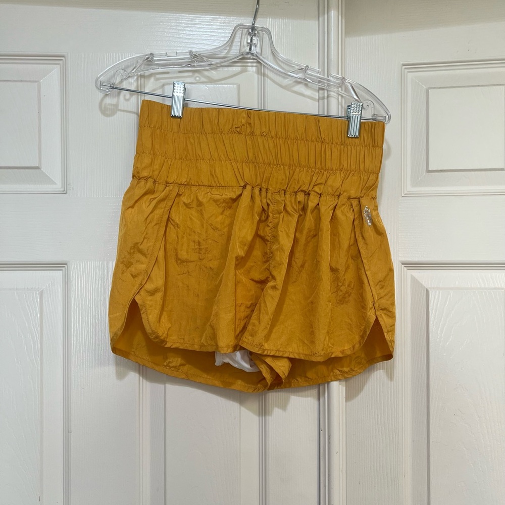 Free People‎ Movement FPM the way home Mustard Yellow shorts workout summer XS
